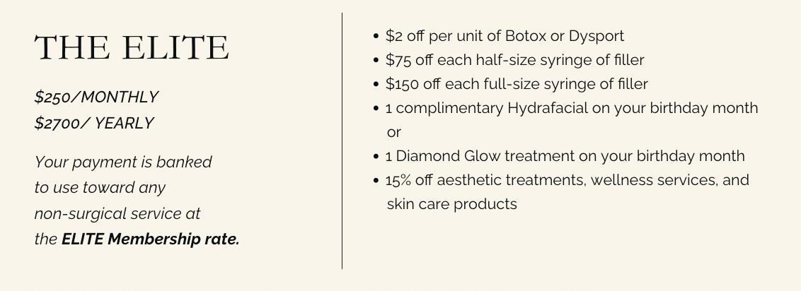 Utah Facial Plastics Membership Tiers Utah Facial Plastics Membership Tiers